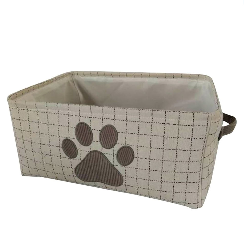 New! 13x17 Winnifred & Lily Houndstooth Pet Storage Bin with Paw Print NWT!